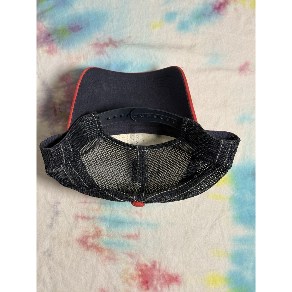 Orvis Fishing Patch Hat Cap Quality Equipment Trucker Mesh Snapback Red Wht Blue - Picture 2 of 6